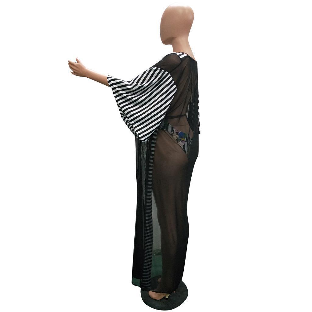Plus Size Women Mesh Print Swimsuit | Elastic One-Piece Swimwear