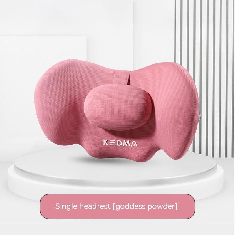 Car Memory Foam Neck Pillow & Lumbar Support – 3D Surround Headrest & Waist Cushion