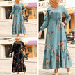 Turkish Muslim Women's Long Sleeve Printed Robe