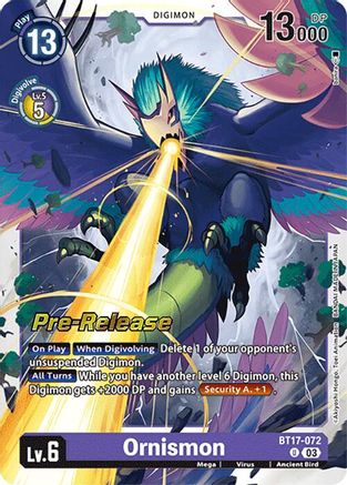 Ornismon (BT17-072) - Secret Crisis Pre-Release Cards Foil