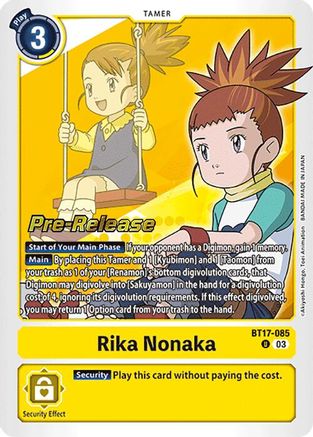 Rika Nonaka (BT17-085) - Secret Crisis Pre-Release Cards Foil