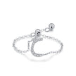 S925 Sterling Silver Niche Style Arabic Letters Pull-out Chain All-match Stackable