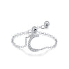 S925 Sterling Silver Niche Style Arabic Letters Pull-out Chain All-match Stackable