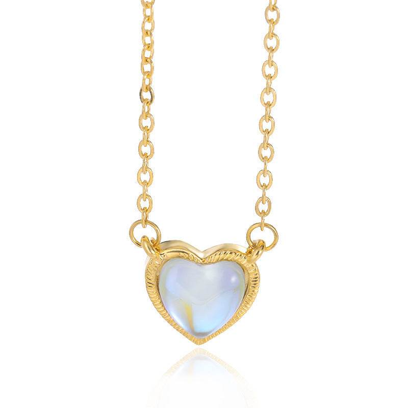 Romantic Heart Necklace Copper Zircon Pendant Necklace for women