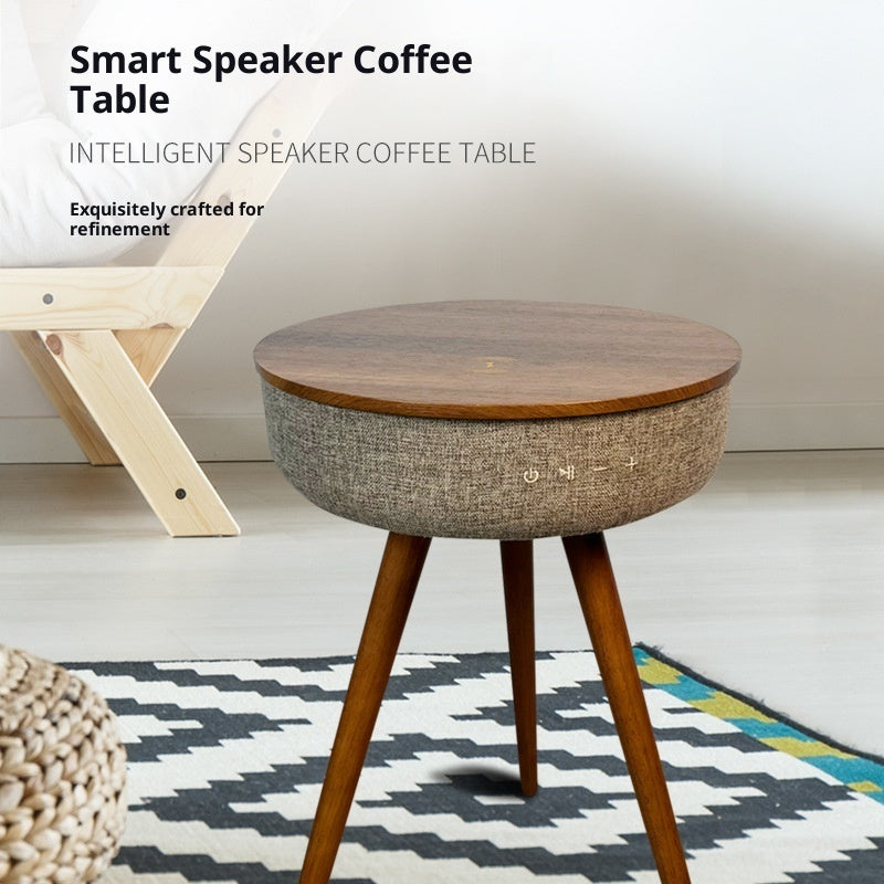 Smart Side Table with Built-in Bluetooth Speaker and Wireless Charging