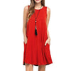 Casual Summer dress Women Pocket Dress Ladies beach mini dress