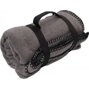 Whipstitch Fleece Blanket with Strap -B5660