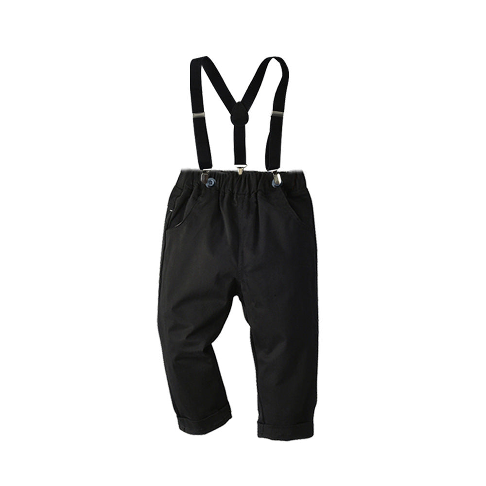 Boys' Formal Suit Set - Dress Shirt & Suspender Pants for Kids Canada USA