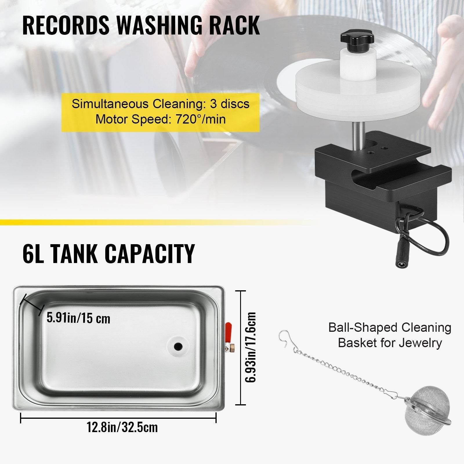 Ultrasonic Vinyl Record Cleaner for Home and Professional Use
