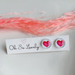 Watercolour pink Heart stud earrings