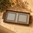 Palestinian Small Food Tray Rectangular 15×30×3 cm – Handmade Ceramic Serving Tray