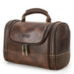 Crazy Horse Leather Travel Toiletry Bag Large Capacity Retro Men’s Dopp Kit