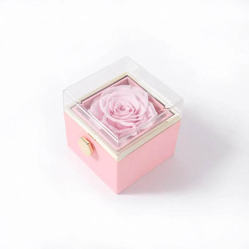 Fashion Acrylic Rotating  Valentine  Rose Jewelry gift  Box