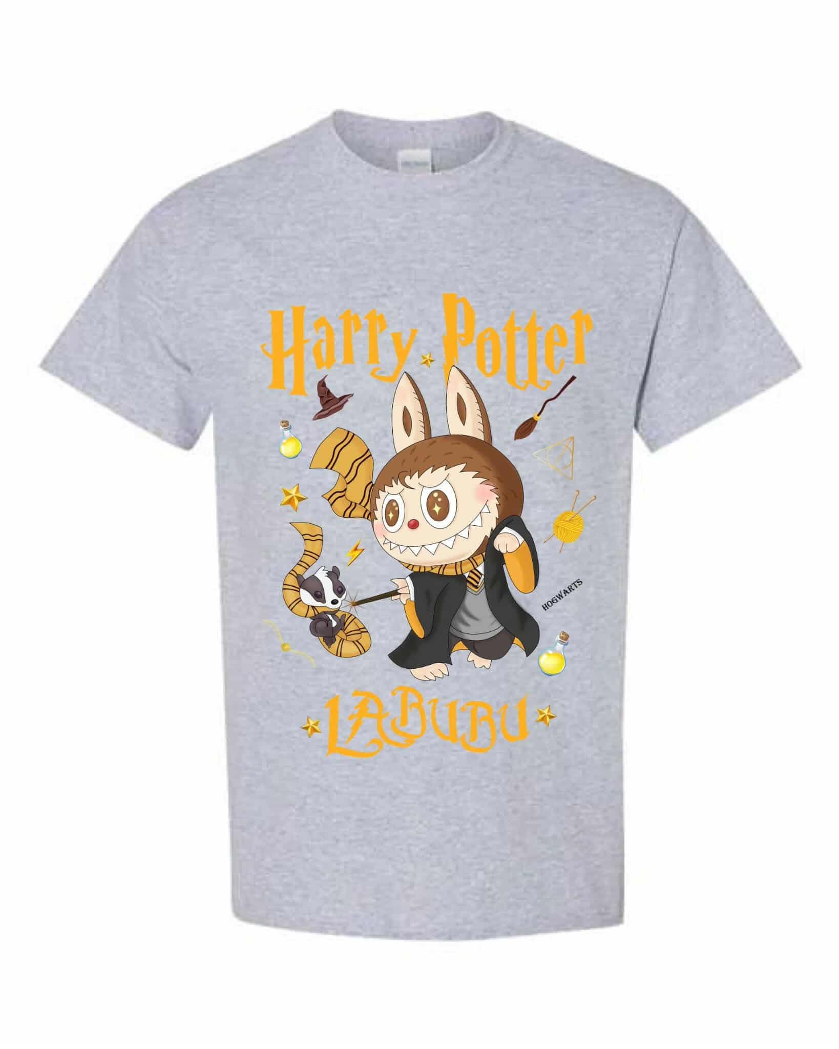 [Adult size] Harry Potter Labubu T-Shirt – Kawaii Wizard Graphic Tee, 100% Cotton