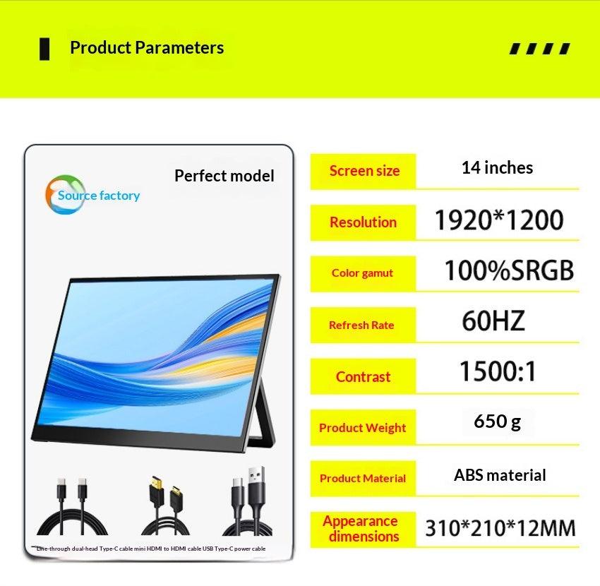 14-Inch Portable Monitor USB-C 4K IPS 500 Nits Laptop Secondary Display