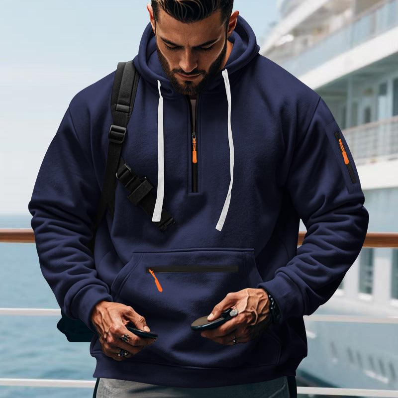 Mens Cargo Jackets – Loose Fit Polyester Utility Jacket with Long Sleeves