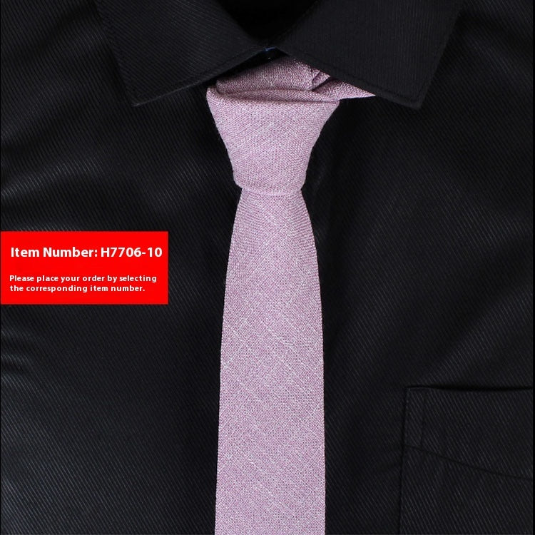 Men's Slim 6cm Cotton Necktie – Solid Color Arrow Tie for Business & Formal Wear | Canada & USA