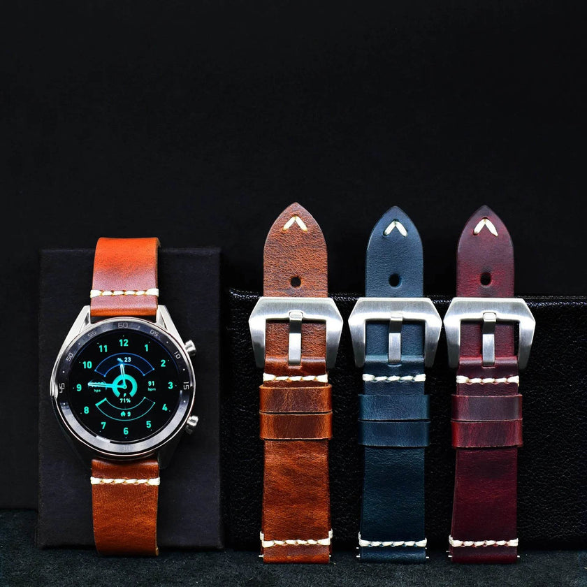 Discoloring Oil Wax Top Layer Cowhide Watch Strap