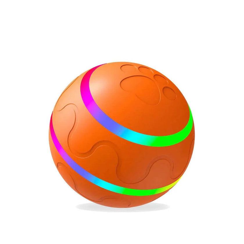 Smart Self-Rotating Cat Ball Toy – USB Rechargeable, LED Light, Remote Control Option | Yellow, Pink, Orange