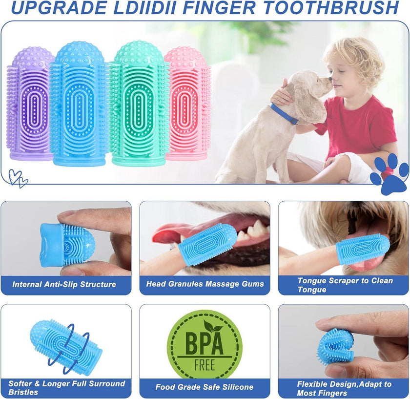 Silicone Pet Finger Toothbrush – Soft BPA-Free Dog & Cat Toothbrush for Teeth Cleaning & Gum Massage