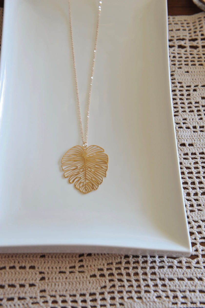 Large Monstera Necklace