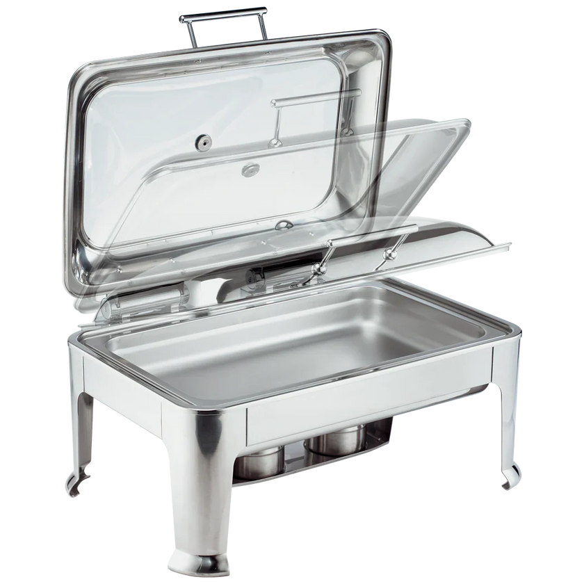 Browne - Chafer rectangulaire SYMPHONY, taille standard avec couvercle en verre, 9qt/8.5L, 26.5xz21.5x17.5