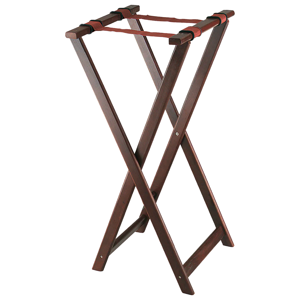 Browne - Tall Wood Folding Tray Stand, w/Center Bar Support, 17x16.3x32.5