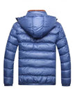 Winter leather Puffer coat for men Hooded padded Winter jacket for men