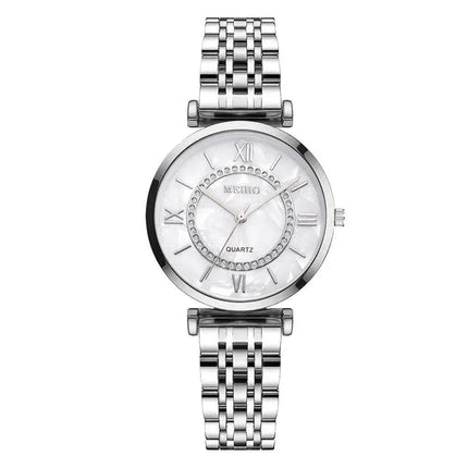 Gold quartz watch for women