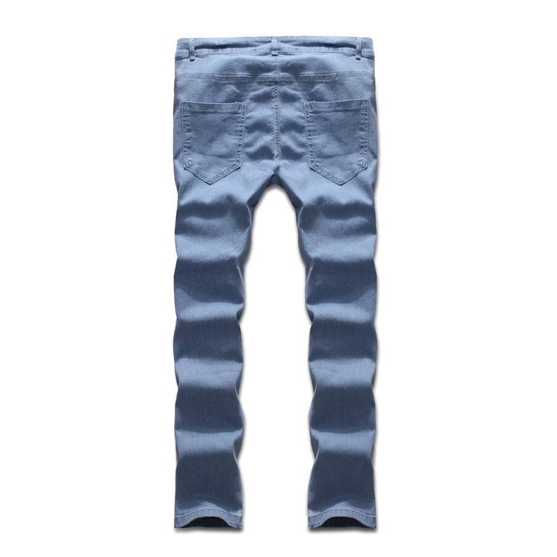Fashion Trend Men Blue Denim Trousers Jeans
