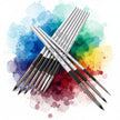 Nylon Hair Art Brush Set 10pcs – Watercolor, Oil & Acrylic Painting Brushes with Wood Handle