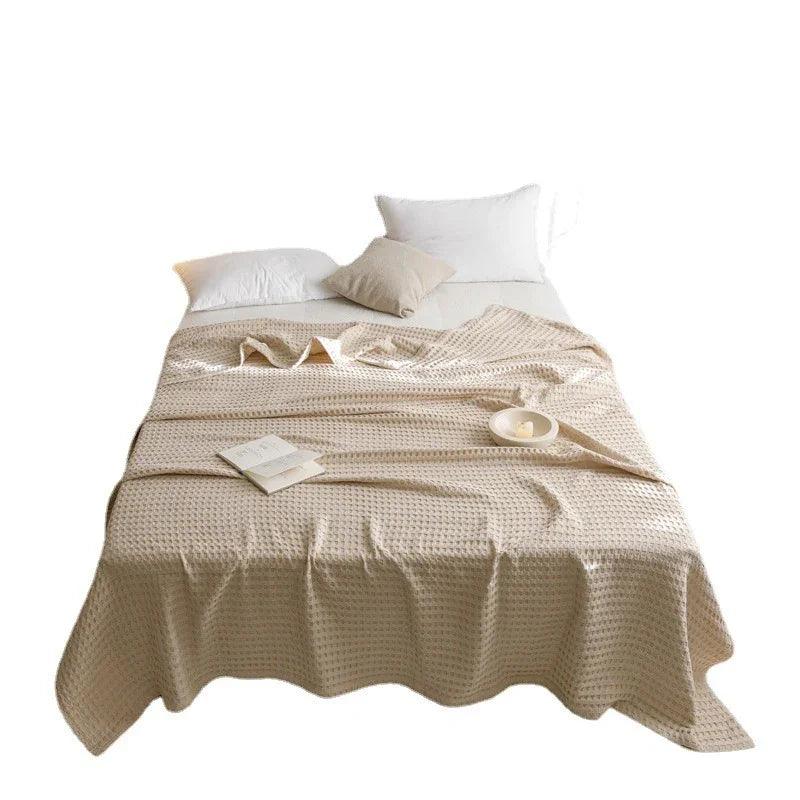 Waffle Cotton Yarn Air Conditioner Summer Cooling Duvet Solid Color Dormitory Comforter