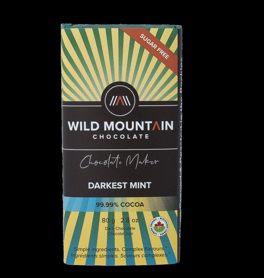 Wild Mountain Chocolate - Darkest Mint Chocolate 99.9% Cocoa (80g)