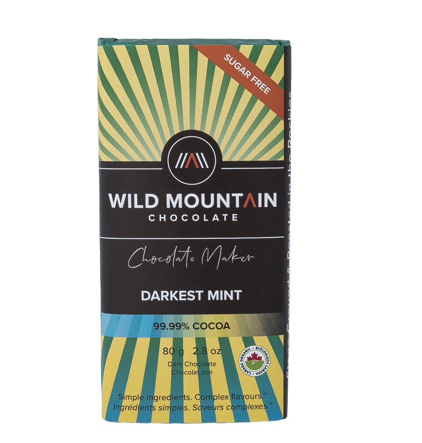 Wild Mountain Chocolate - Darkest Mint Chocolate 99.9% Cocoa (80g)