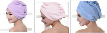 Women's Microfiber Hair Dryer Cap Absorbent Hair Towel.