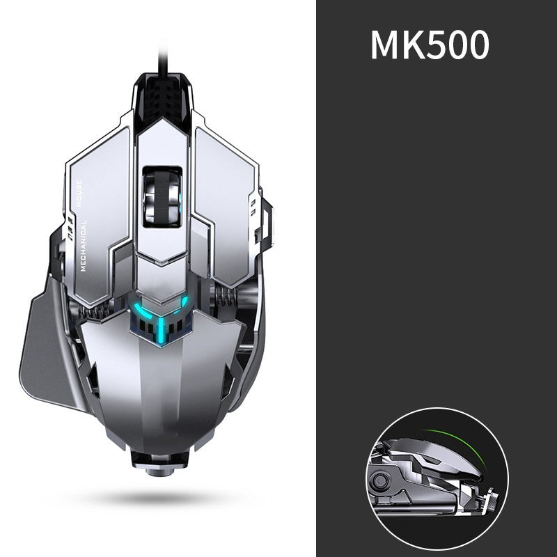 Forerunner MK500 Esports Gaming Mouse – Wired, 12000 DPI, Macro Keys, Metal Weighted (Black / Silver)