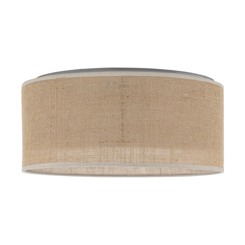 JUTE Natural Flush Mount Ceiling Light for Bedroom, Hallway & Living Room