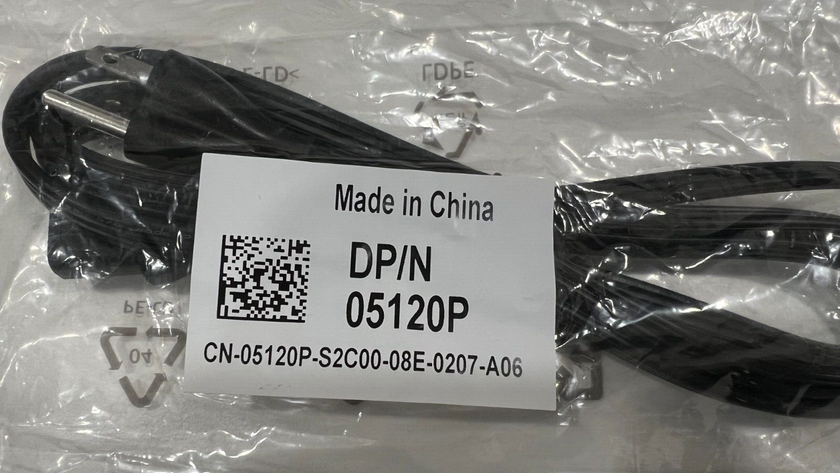 Power Cords DP/N 05120P 3 Prong Cable by DELL, for Computer, PC, Printer etc.