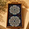 Palestinian Small Food Tray Rectangular 15×30×3 cm – Handmade Ceramic Serving Tray