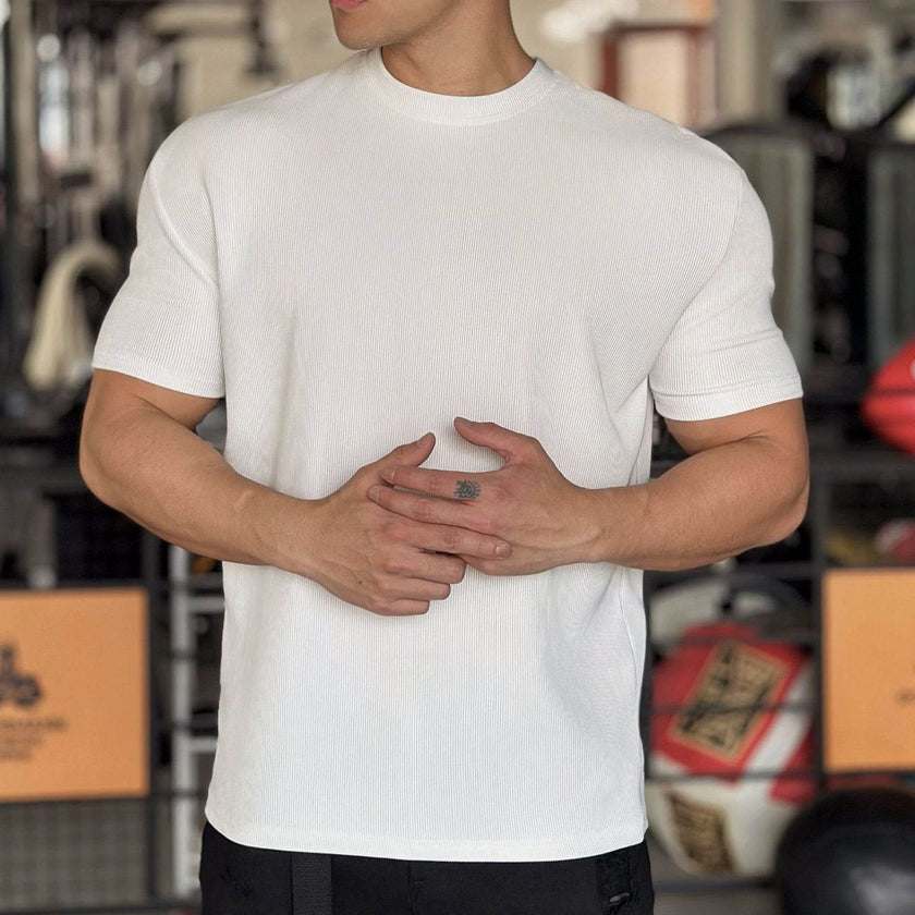 Anti Wrinkle Men Short Sleeve Active wear T-shirt for Workout Gym trainings