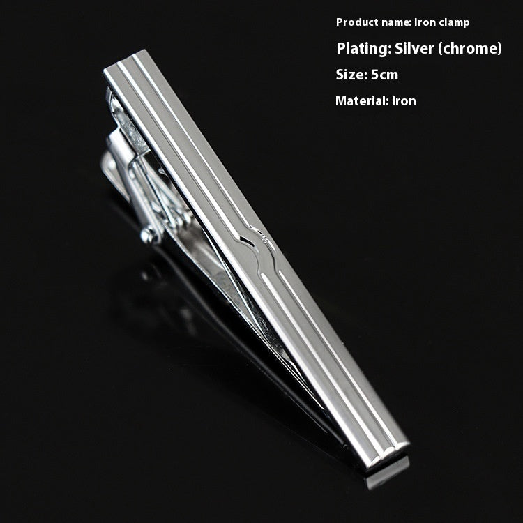 Men's Silver Electroplated Tie Clip – 25 Line Pattern Styles, 5cm Flat Head Business Tie Bar | Canada & USA
