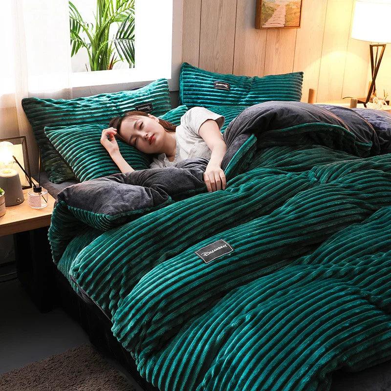 Flannel Double-sided Velvet Duvet Cover For Winter