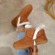 Insulated Cotton-padded Boot Shoes  Flat Bottom Solid Color Fleece Lined perfect for winter