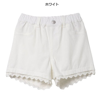 [Genuine Nishimatsuya product] EC knit twill lace short P8