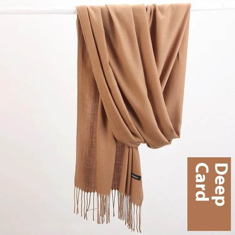Pure Color Warm Keeping Scarf All-match Cashmere Shawl