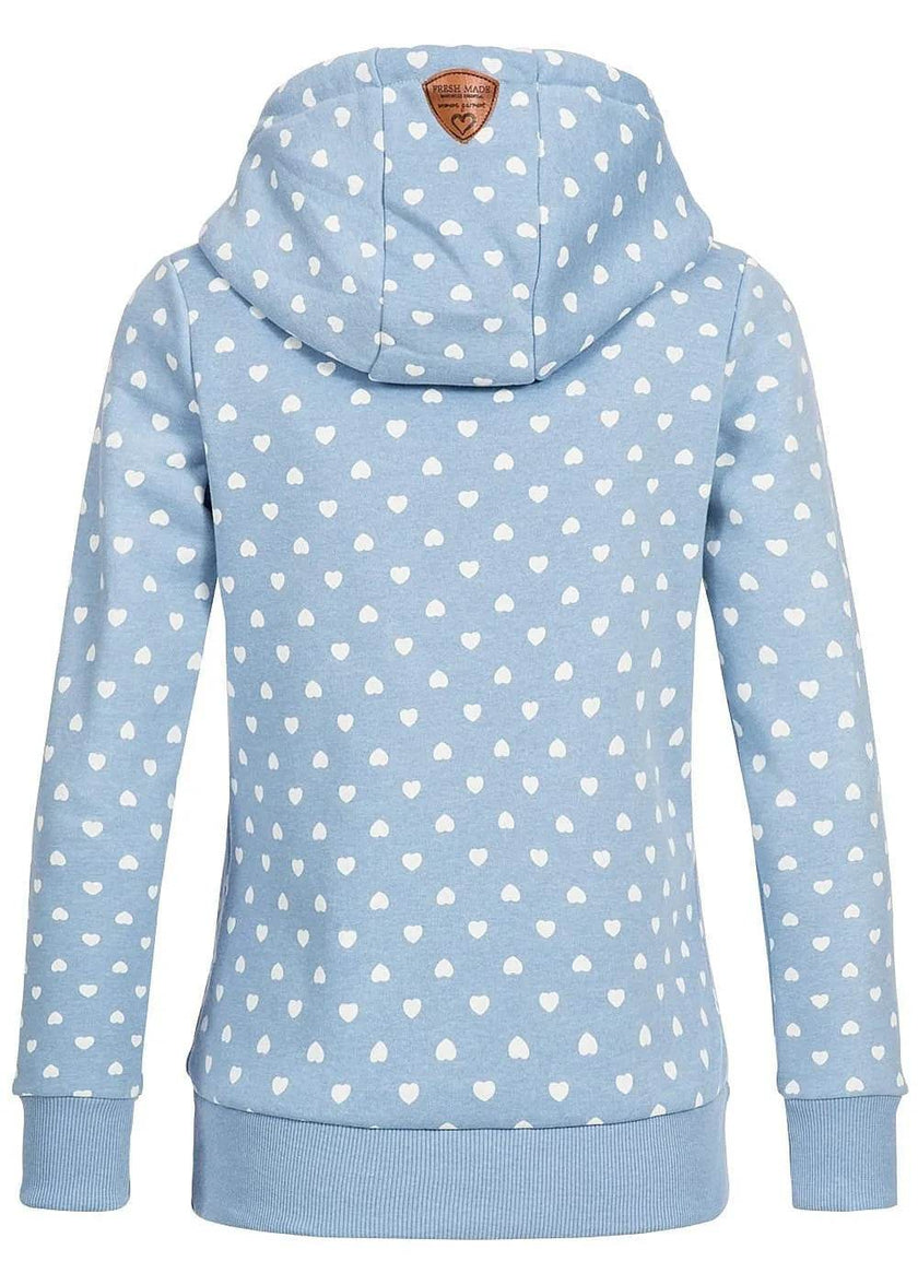 Women Printed loose hooded sweatshirt