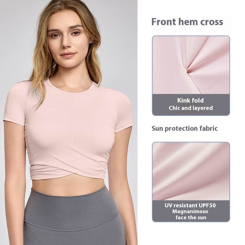 Fashion Short Sleeve Crop Workout Top for Women Yoga Crop Top