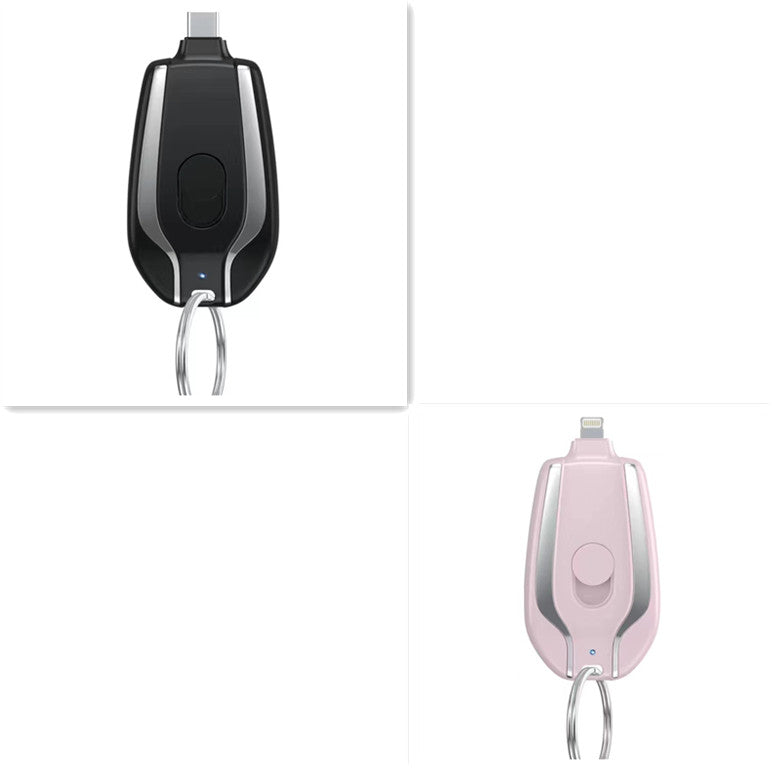 Keychain Power Bank 1500mAh – Portable Emergency Charger for iPhone & USB-C