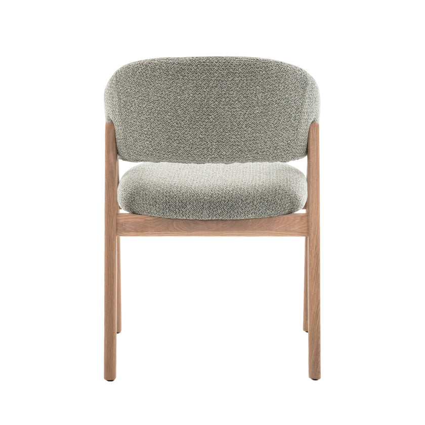 Fiol Dining Chair – Mint Green Upholstery & Natural Wood Frame