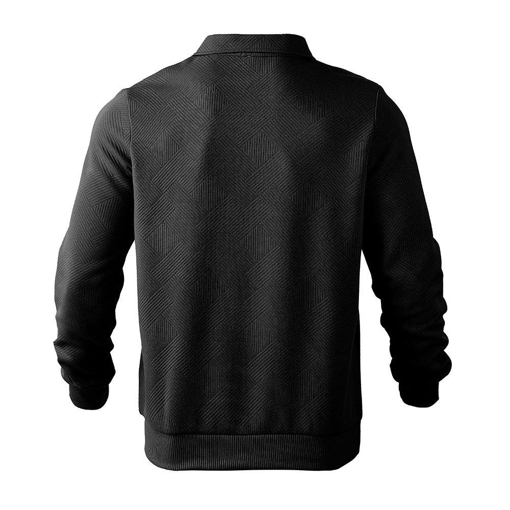 Half Zipper Sweatshirt – Stylish Jacquard Pullover for Youth